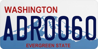 WA license plate ADR0060