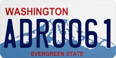 WA license plate ADR0061