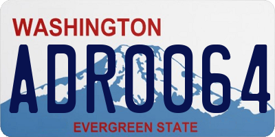 WA license plate ADR0064
