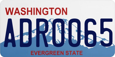 WA license plate ADR0065