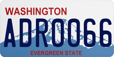 WA license plate ADR0066