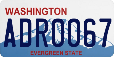 WA license plate ADR0067