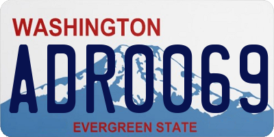 WA license plate ADR0069