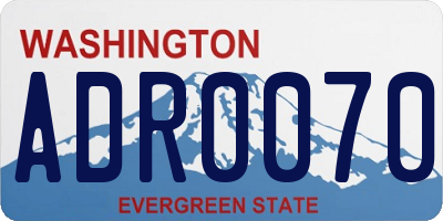 WA license plate ADR0070