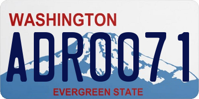 WA license plate ADR0071