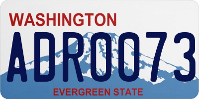 WA license plate ADR0073