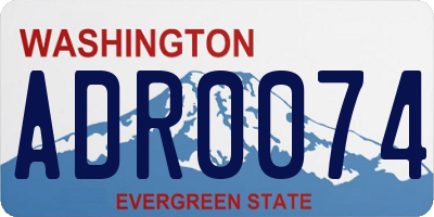 WA license plate ADR0074