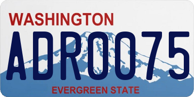 WA license plate ADR0075