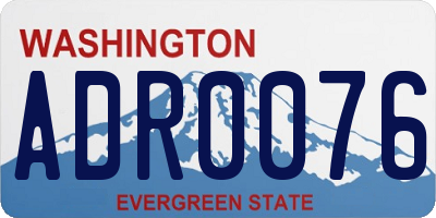 WA license plate ADR0076