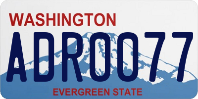 WA license plate ADR0077