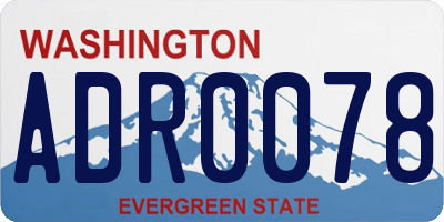 WA license plate ADR0078