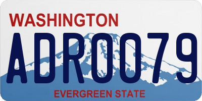 WA license plate ADR0079