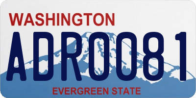 WA license plate ADR0081