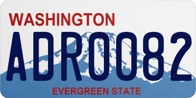 WA license plate ADR0082
