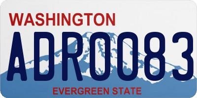 WA license plate ADR0083