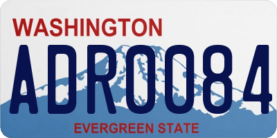 WA license plate ADR0084