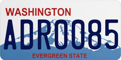 WA license plate ADR0085