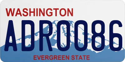 WA license plate ADR0086