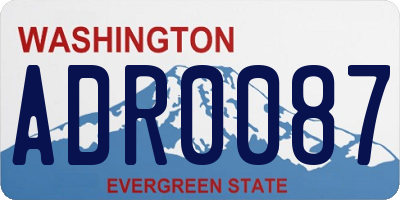 WA license plate ADR0087