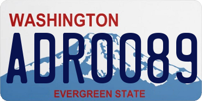 WA license plate ADR0089