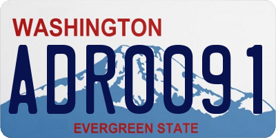WA license plate ADR0091