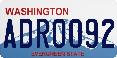 WA license plate ADR0092