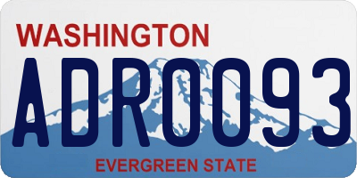 WA license plate ADR0093