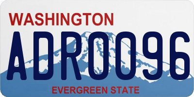 WA license plate ADR0096