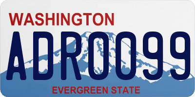 WA license plate ADR0099