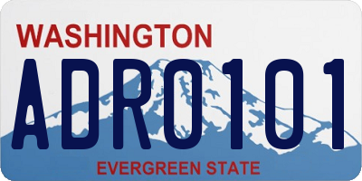 WA license plate ADR0101