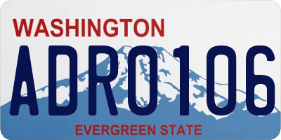 WA license plate ADR0106