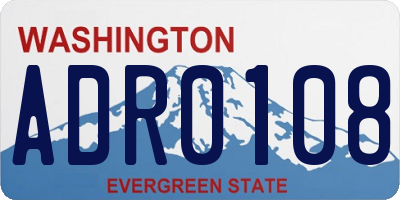 WA license plate ADR0108