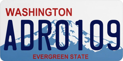 WA license plate ADR0109
