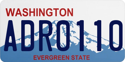 WA license plate ADR0110