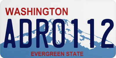 WA license plate ADR0112