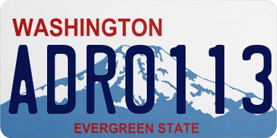 WA license plate ADR0113
