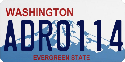 WA license plate ADR0114