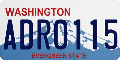 WA license plate ADR0115