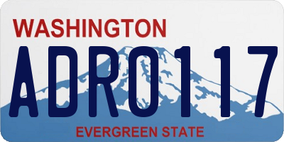 WA license plate ADR0117