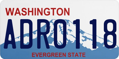 WA license plate ADR0118