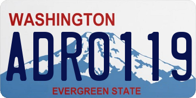 WA license plate ADR0119