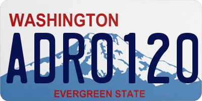 WA license plate ADR0120