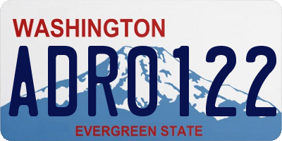 WA license plate ADR0122