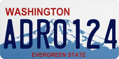 WA license plate ADR0124