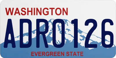 WA license plate ADR0126