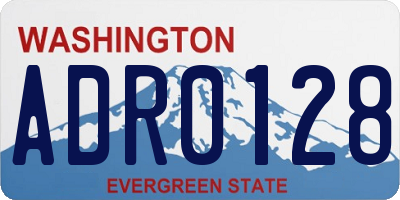 WA license plate ADR0128