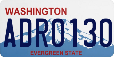 WA license plate ADR0130