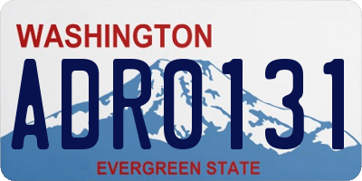 WA license plate ADR0131