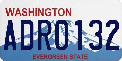 WA license plate ADR0132