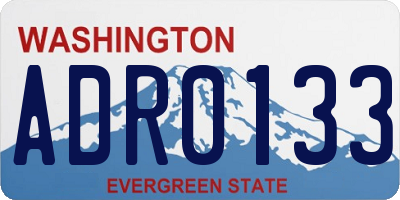 WA license plate ADR0133
